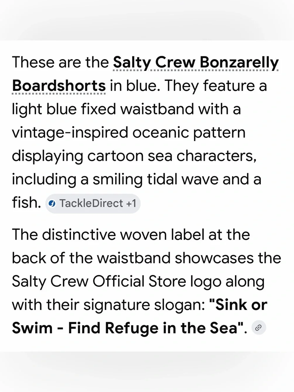 Salty Crew Bonzarelli Board Shorts Swim Trunks - 36W